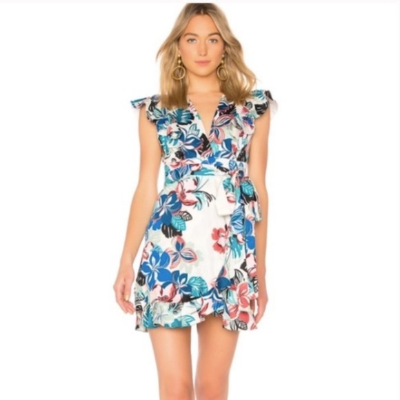 Alexis Dresses & Skirts - Alexis X REVOLVE Adena Mini Floral Wrap Dress XS